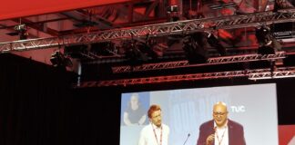 Eric Campos, secretario general de la CUT, en el 155° Congreso del TUC de Gran Bretaña: “Coincidimos en la importancia que tiene el sindicalismo a la hora de combatir los discursos de odio”